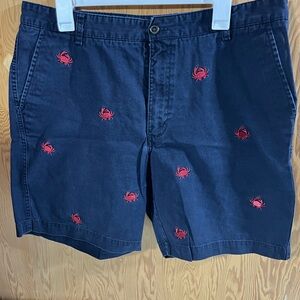 Chaps Navy Blue Crab Embroidered Men's Shorts 36